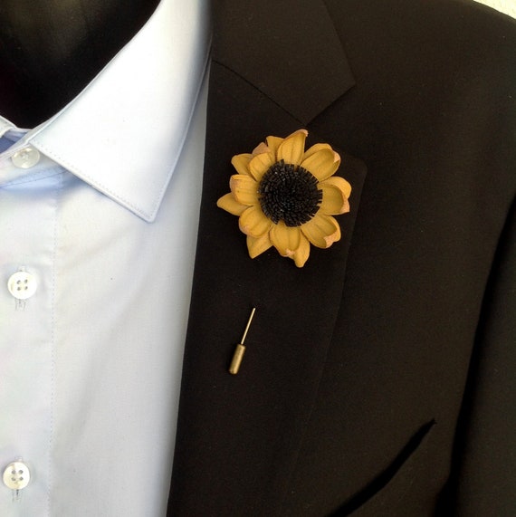 Men's flower lapel pin Boutonnière pour costume 