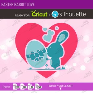 Pâques lapin amour svg fichiers oeuf svg cercle frontière split monogram lapin svg cadre bricolage fichiers à téléchargement pour cricut dxf Silhouette clipart 160
