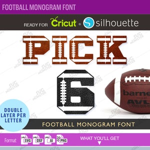 FOOTBALL SVG Football Number svg Football Font svg Football letters svg Football Monogram Font Lace font svg Cut Files Varsity Alphabet 179