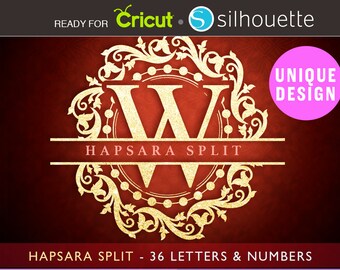SPLIT MONOGRAM SVG Split letter svg split font Regal font svg Wedding Font svg Dxf bohemian Cut File Silhouette boho regal monogram svg 119