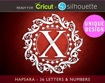 Floral Monogram Font SVG, Wedding Alphabet (Cut File)