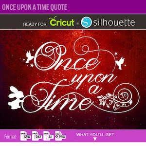 Once Upon A Time QUOTE SVG MONOGRAM frame svg Cut Files for Vinyl Cutter Heat press transfer Cricut Silhouette Dxf diy clipart clip art