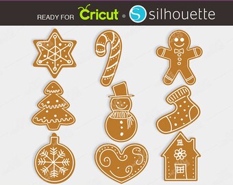 Gingerbread Christmas SVG Bundle, Cricut, Silhouette (Digital Files)
