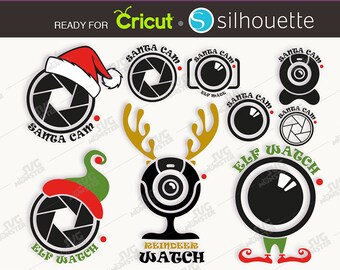 Santa Cam SVG Files: Christmas Elf Watch, Camera Cut Files