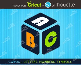 CUBE Monogram Font SVG, CUBOS 3D Letters (Cut File)