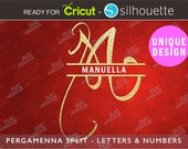 Pergamenna Split Font SVG - Monogram Cutting Files