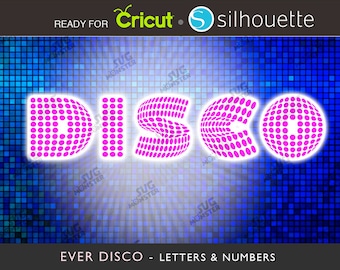 DISCO MONOGRAM FONT svg - cricut fonts svg - music font svg - dot font svg - pop music font Silhouette - disco font svg - dance font svg 096