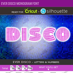 DISCO MONOGRAM FONT svg - cricut fonts svg - music font svg - dot font svg - pop music make Silhouette - disco font svg - dance font svg 096