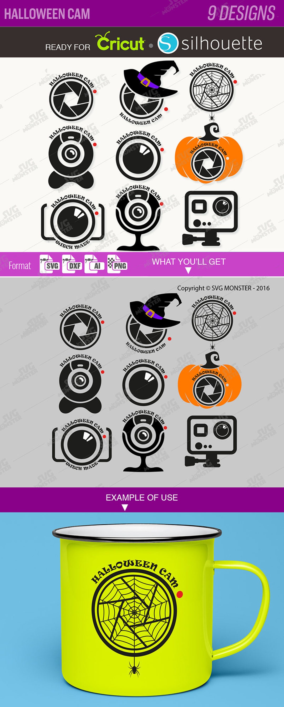 HALLOWEEN CAM SVG Files Clipart Cutting Files Compatible for Cricut