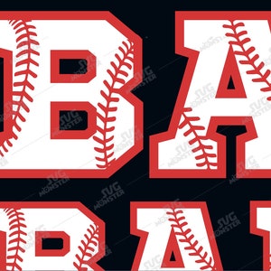 BASEBALL FONT SVG, Baseball svg, Baseball mom svg, baseball letter svg, Baseball crincut svg, font svg, Cricut Fonts svg, baseball number image 4