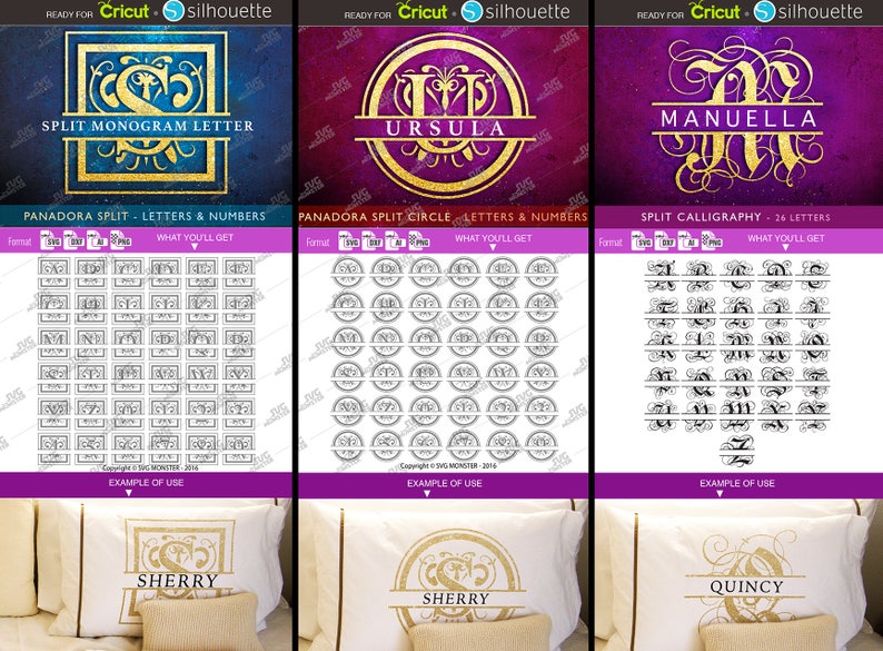 Download Split Monogram Font Bundle DELUXE EDITION cricut fonts svg | Etsy