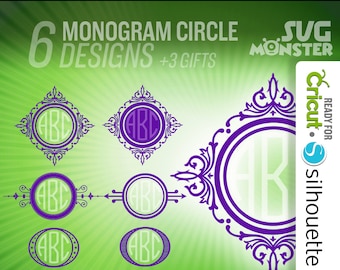 Monogram Circle Border SVG • Elegant Frame Cut Files (Digital Download)