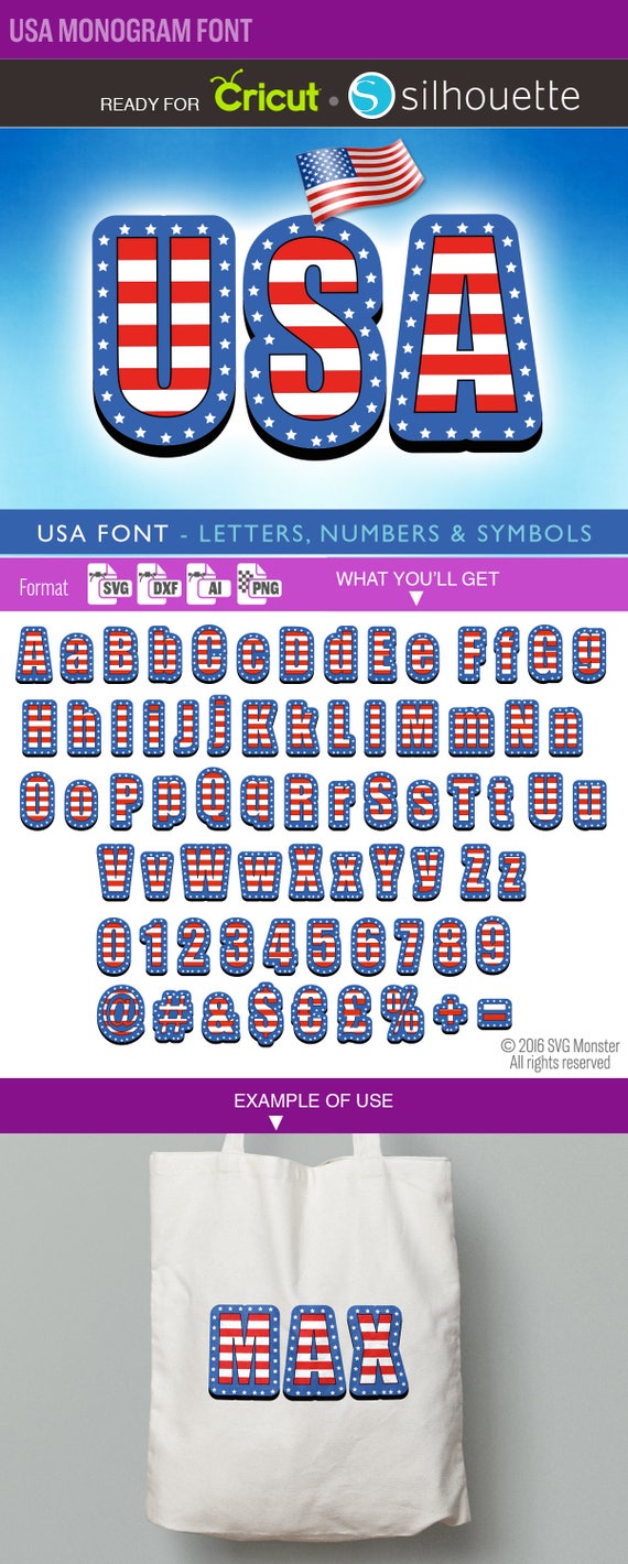 Download Svg Usa Font Svg American Flag Font Us Flag Font Svg Cricut Etsy