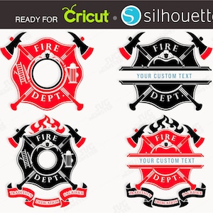 SVG 消防士 消防士 - 消防署モノグラム - 消防署ラベル - cricut ai dxf 用のフレーム svg ファイル シルエット クリップアート 262
