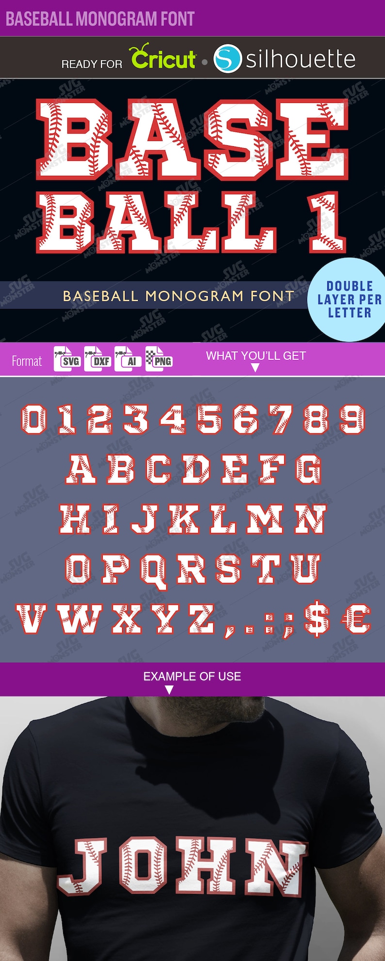 BASEBALL FONT SVG, Baseball svg, Baseball mom svg, baseball letter svg, Baseball crincut svg, font svg, Cricut Fonts svg, baseball number image 1