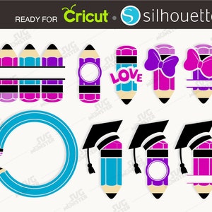 SVG LÁPIS SVG De volta às aulas svg -caneta escolar svg - escola svg - lápis dividido svg - caneta cricut svg para Cricut, Silhouette - 281