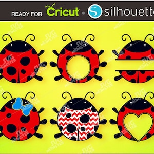 LADYBUG SVG LADYBUG Split Monogram svg Ladybug Cut Files Lady bug svg Ladybug Cricut svg ladybug clipart svg Dxf Silhouette clipart 183
