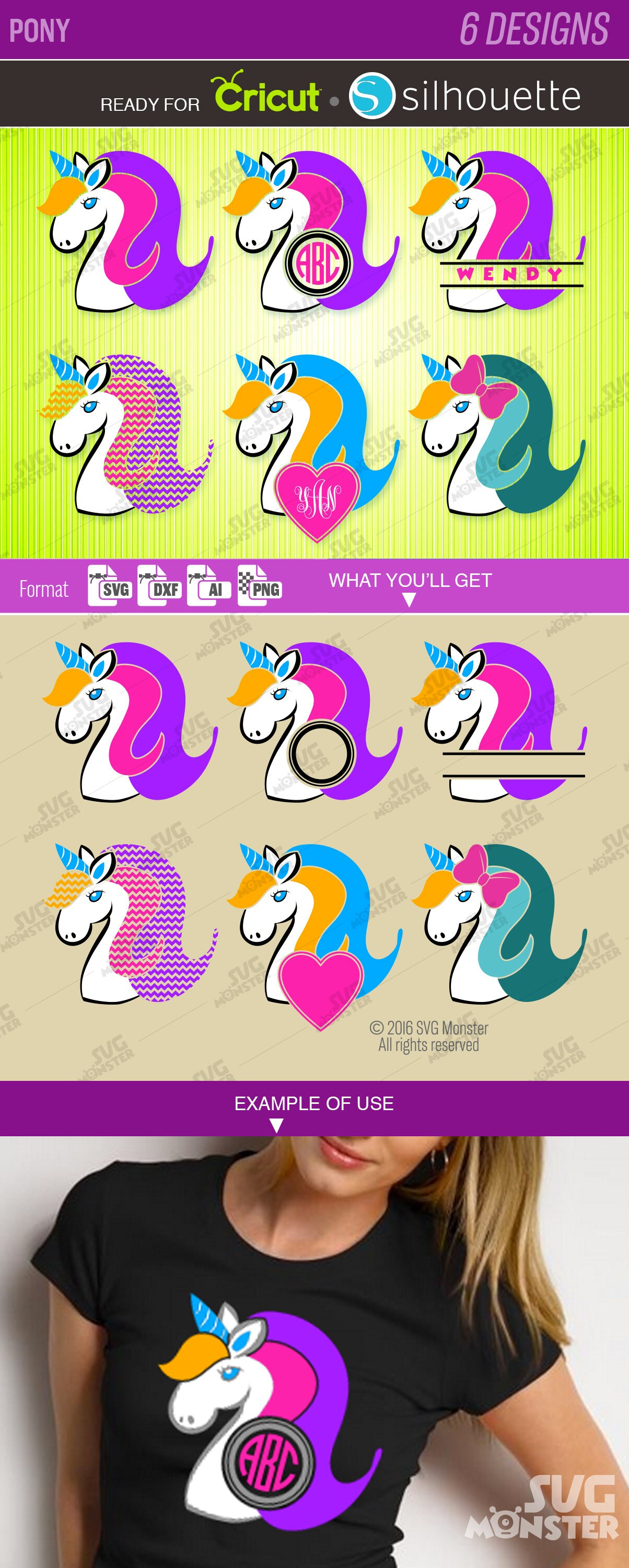 pony svg unicorn svg horse svg circle border clipart download etsy