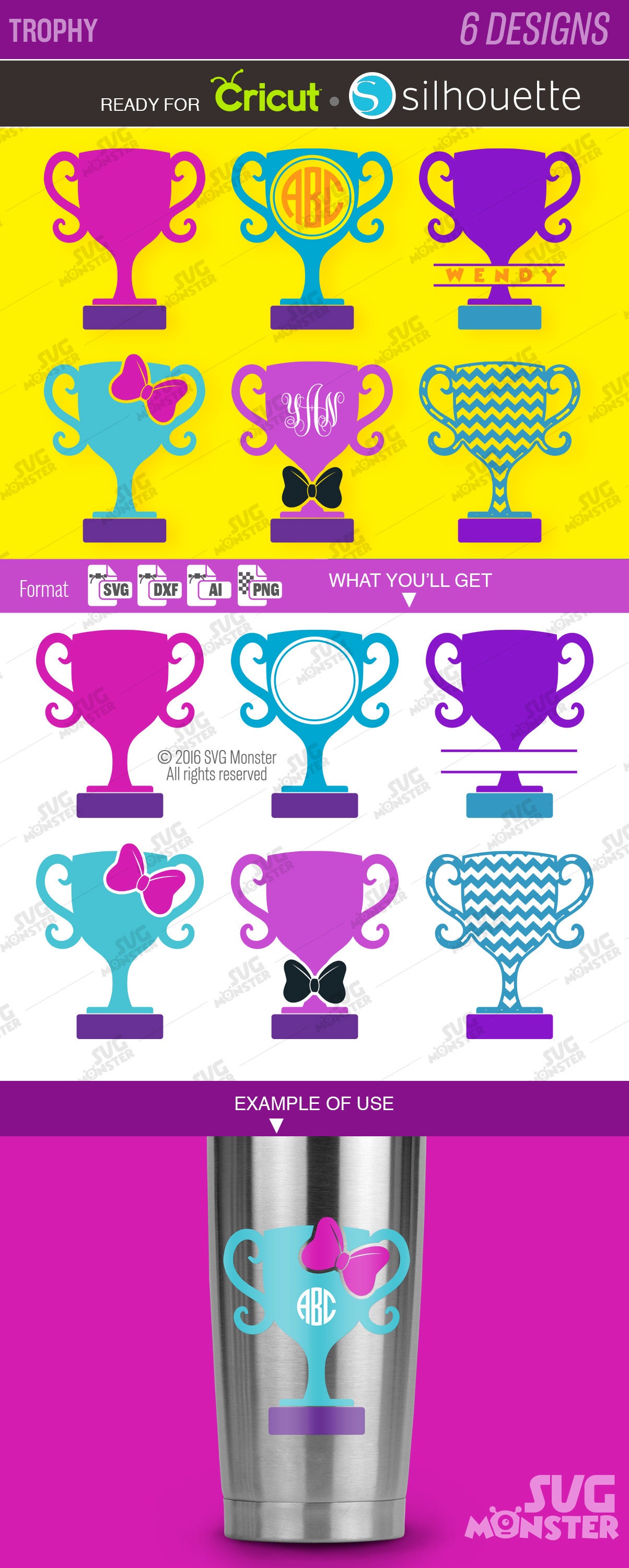 TROPHY svg split Monogram svg files circle Border svg ...