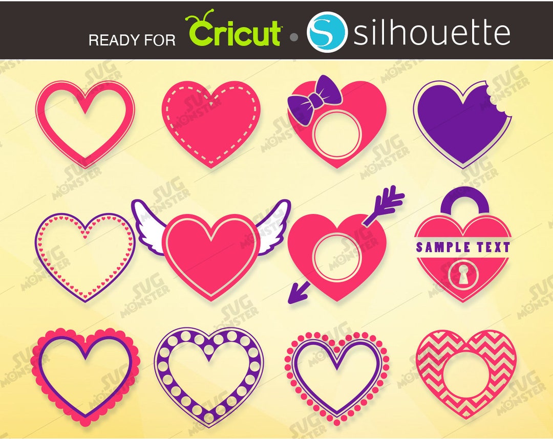 HEART SVG Valentines Day Svg Heart Monogram Svg Heart Wedding Heart Svg ...
