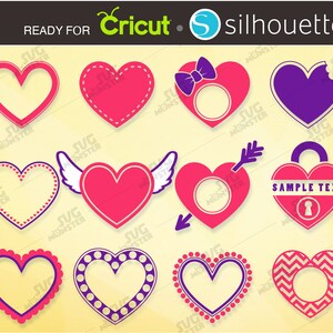 HEART SVG Valentines day svg Heart monogram svg Heart Wedding heart svg Mothers day svg files cricut frame dxf Silhouette studio 126