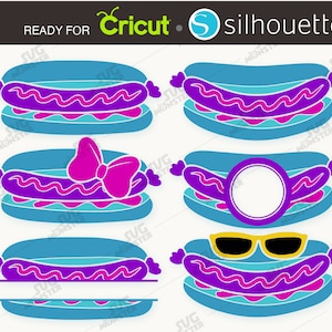 SVG HOTDOG SVG Hotdog Monogramm svg - Fast Food SVG Dateien - Hotdog Clipart svg Hot Dog Wurst svg für Silhouette Cameo Dxf oder Cricut - 191