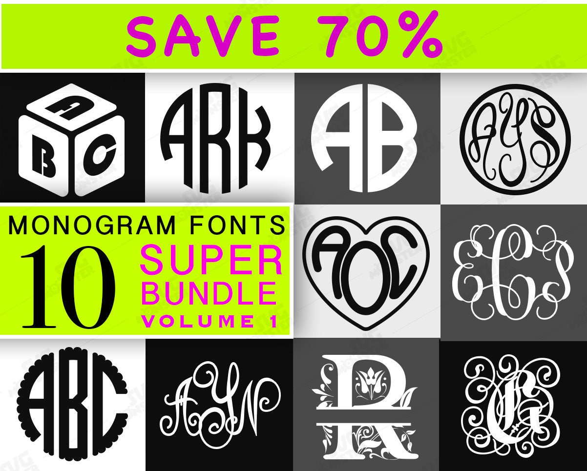 Download MONOGRAM FONT SVG Bundle font bundle svg font bundle ...
