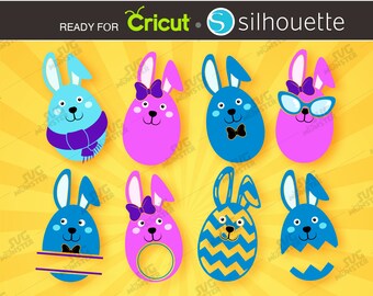 Easter Bunny Egg SVG Bundle, Cricut Silhouette Cut Files