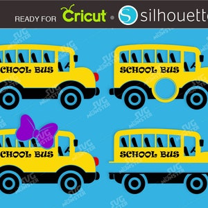 SCHOOL BUS SVG Bus monogram svg Back to school svg school svg split school bus svg Cutting files compatible for Cricut, Silhouette 058