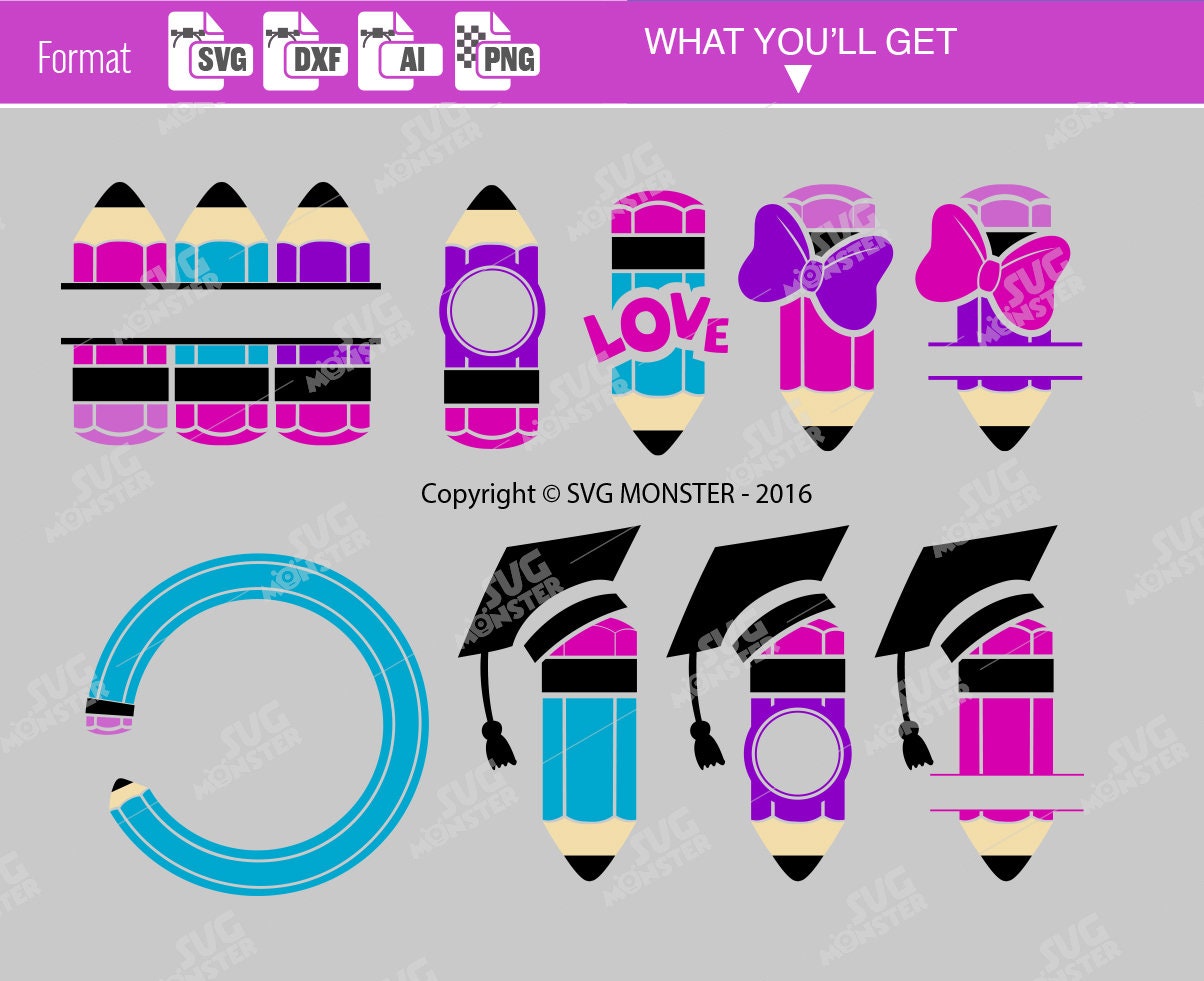 Pencil SVG Bundle – Back to School Cut Files for Cricut, Silhouette ...