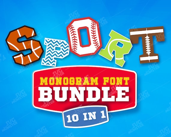 Sport Font Svg Sport Font Bundle Monogram Font Svg Sport Font Etsy
