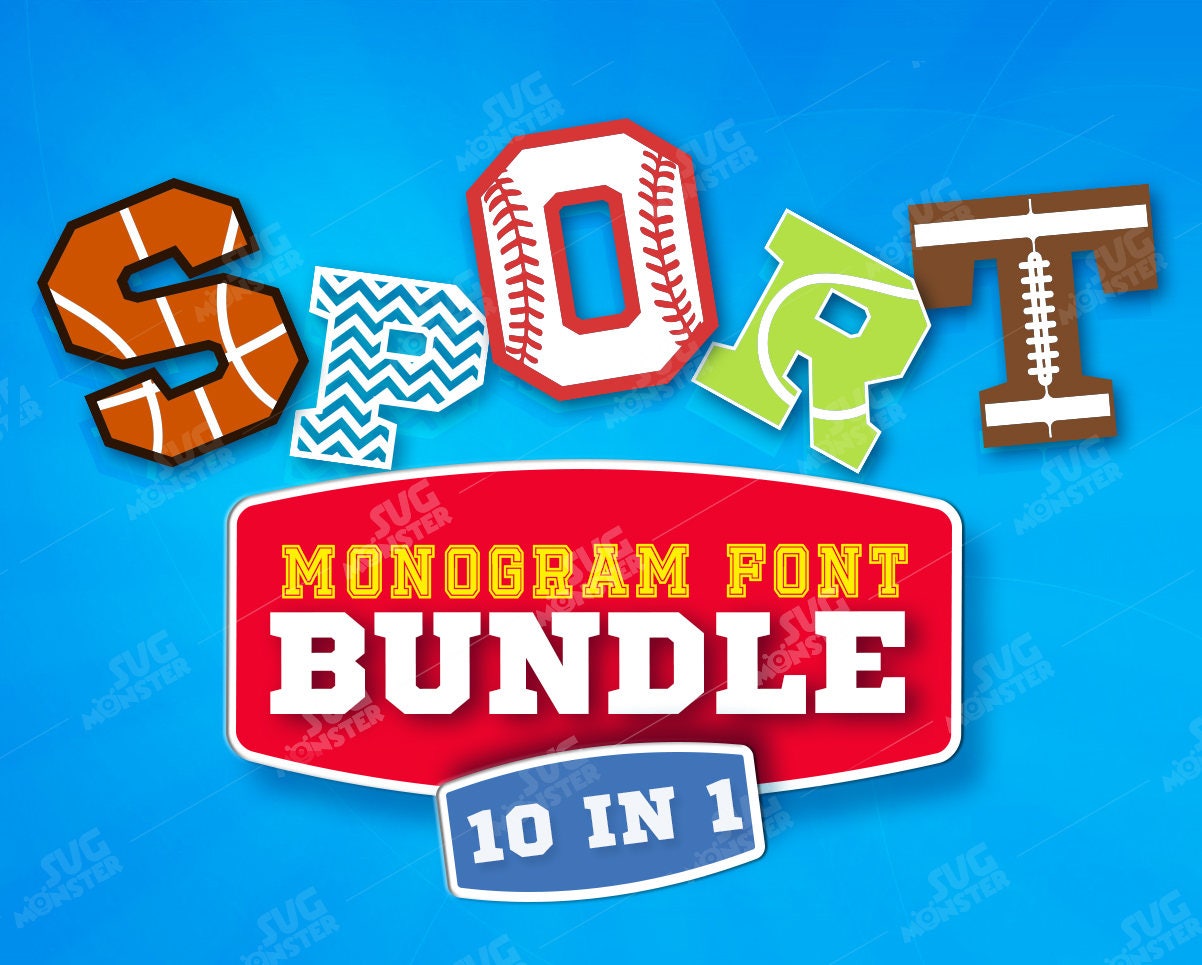 Download Sport Font SVG Sport Font Bundle Monogram font svg sport ...