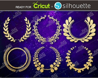 SVG LAUREL KRANZ svg Monogramm svg files laurel wreath mongram - floraler Rahmen für cricut ai dxf Silhouette Clipart 141