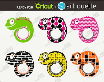 CHAMELEON svg Monogram svg files circle Border svg download frame for Cricut for Silhouette ai dxf diy 164