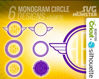 Monogram Circle Border SVG • Cut Files for Cricut, Silhouette (Digital Download)