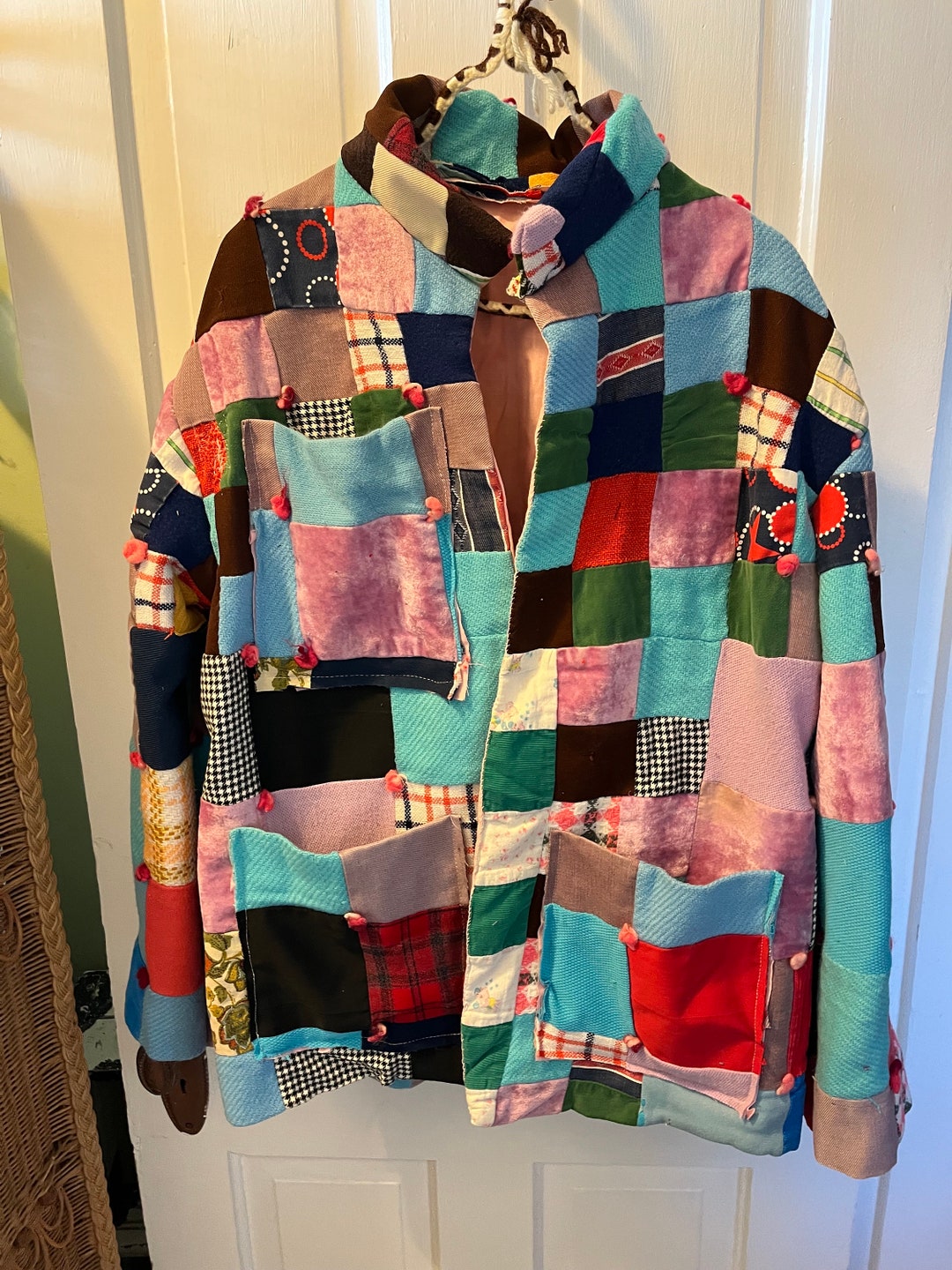 Custom Made Quilt Jacket. Mandarin Collar With Two Pockets. Etsy