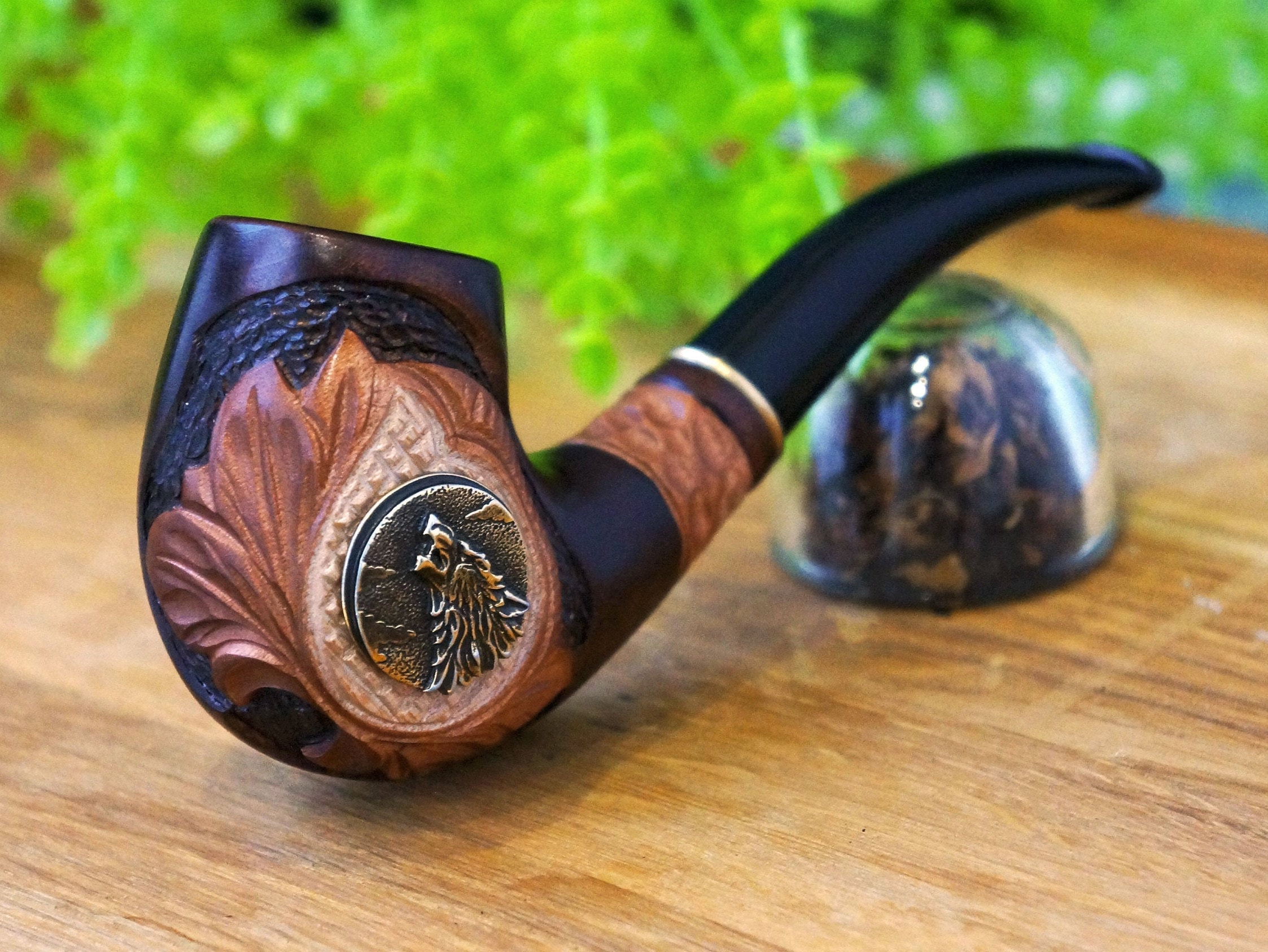 Smoking pipe WOLF Tobacco pipe Exclusive Wood Etsy