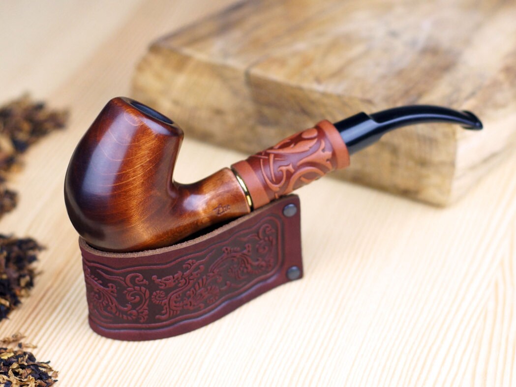 Leather Pipe Stand Smoking Pipe Handcrafted in Leather Etsy