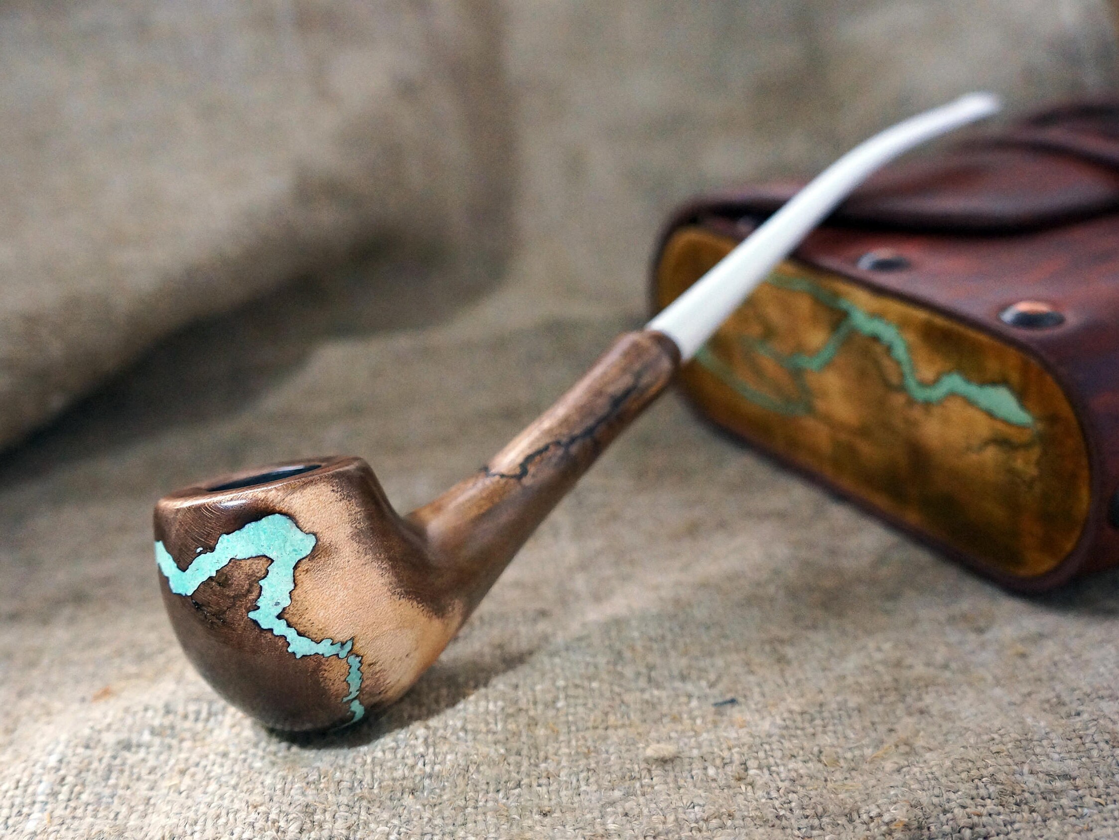 Tobacco pipe Lightningwith TurquoiseTobacco Etsy