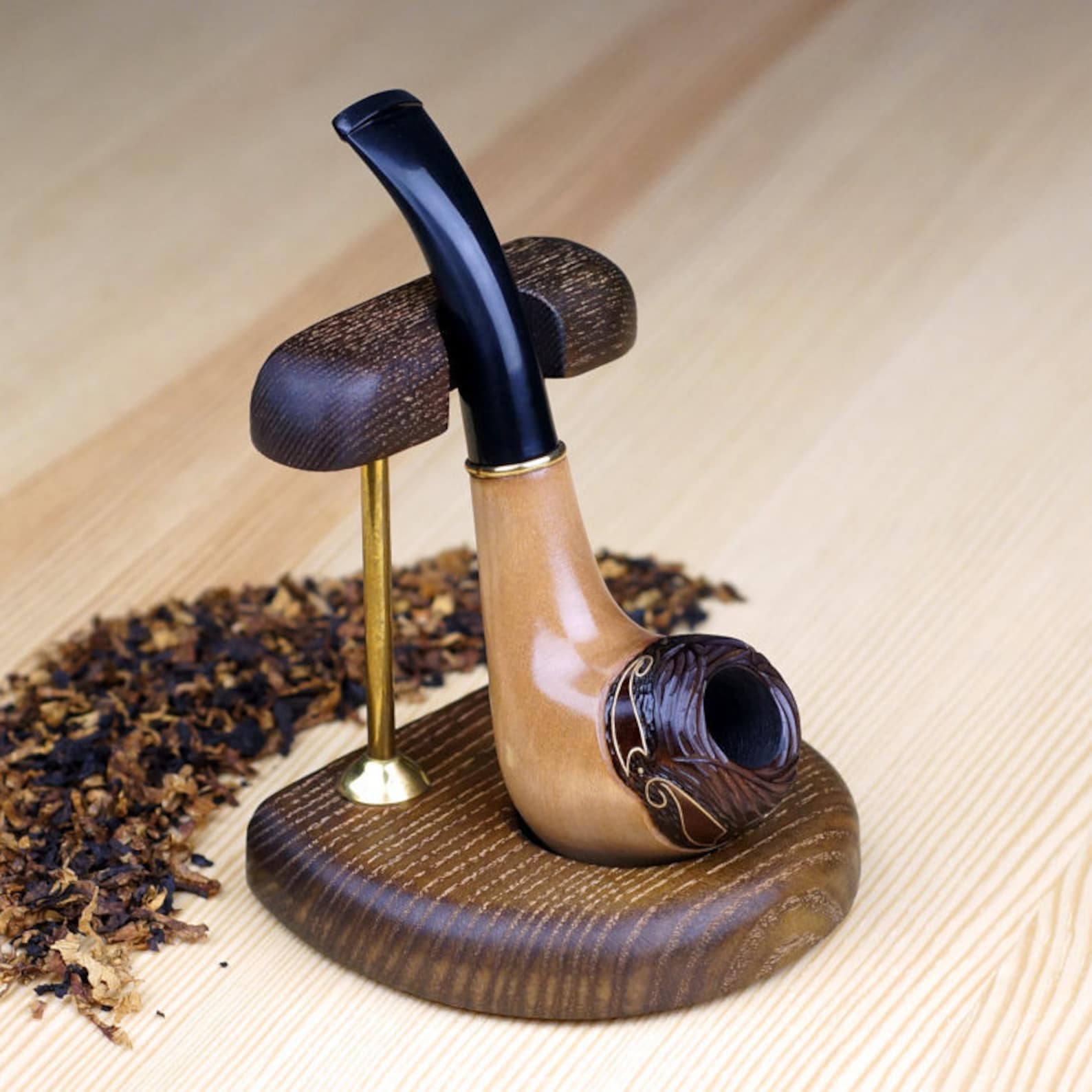 Wooden Pipe Stand Holder for Smoking Pipes Wood carved Etsy