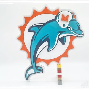 Custom Miami Dolphins Sign Personalized Football Decor for Man Cave Game Room Tailgate Gifts for NFL Dolphins Fans