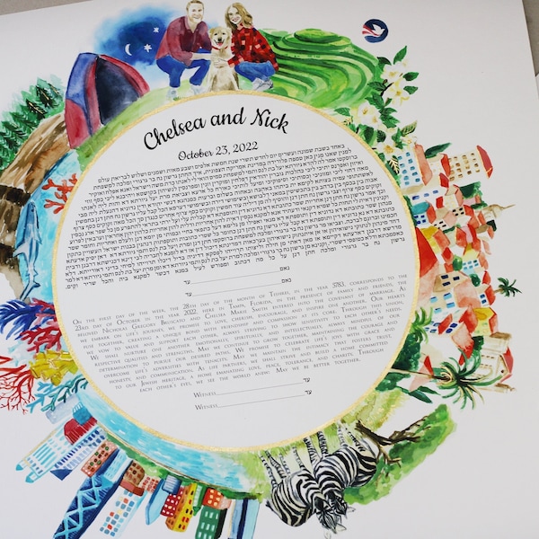 Custom Ketubah, Hand painted ketubah design