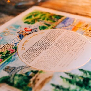 Custom Made Ketubah, Hand painted Bespoke ketubah design