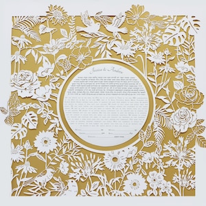 Wild Flowers Papercut Ketubah | Custom Ketubah