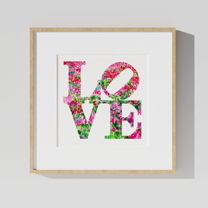 LOVE Flowers ,Jewish Home Blessing, Hebrew Fine Art Print, Judaica Wall Art