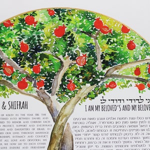 Tree ketubah Wedding Personalizes Ketubah, Interfaith Ketubah