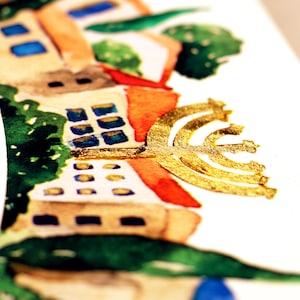 Jerusalem Light Ketubah - Beautiful Watercolor Art for Interfaith Weddings