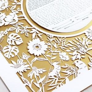 Wild Flowers Ketubah, Custom Ketubah, Interfaith ketubah