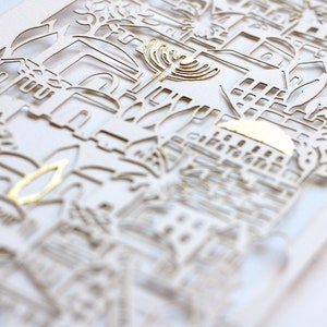 PaperCut ketuba jerozolimska, ketuba międzywyznaniowa Lasercut, ketuba niestandardowa
