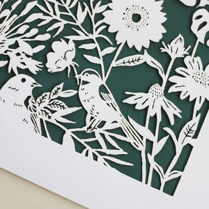 Dark Turquoise &quot;Wild&quot; Papercut Ketubah | Jewish wedding certigicate